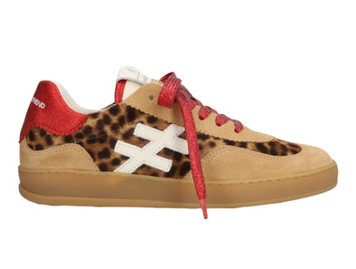 Another Trend A032 7902 - Leopard Red Low-Top Trainer outer view