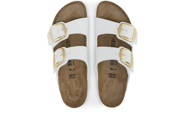 Birkenstock Arizona Big Buckle 1019818 Narrow in White Patent top view