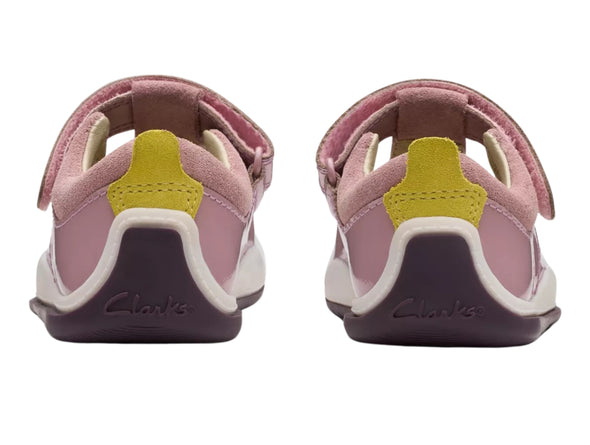 Clarks Noodle Bright Toddler - Dusty Pink back view