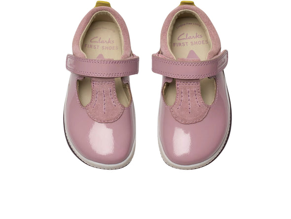 Clarks Noodle Bright Toddler - Dusty Pink top view