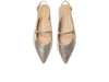 Clarks Sensa 15 Shine, Champagne. Sling-Back Pumps with pointed toe, rhinestone strap, and a 2cm block heel, top. 