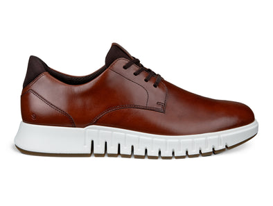 ECCO Gruuv Studio M 512314-50255 Mink Derby shoe, leather, PHORENE™ midsole, dual-fit insoles flex rubber sole, outer.