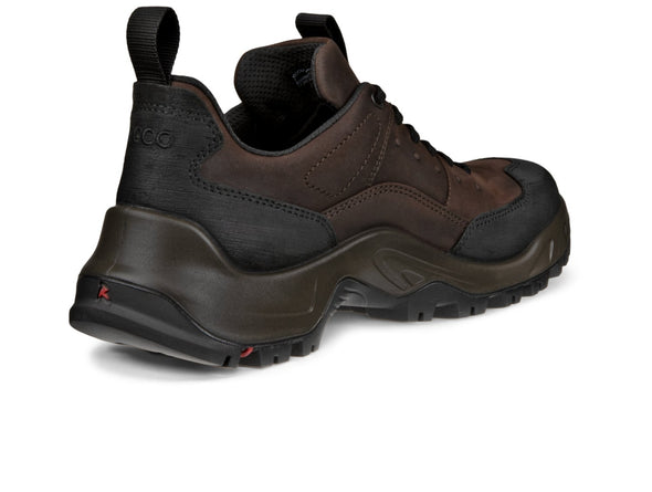 ECCO Offroad M 822354-59325  nubuck leather, laced shoe in black mocha with pull tab at heel, outer view