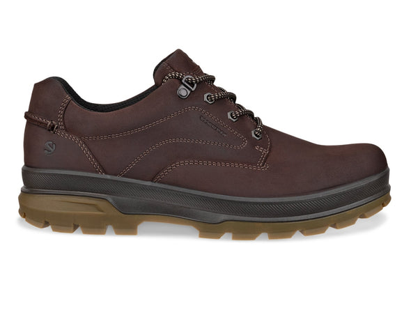 Men's Ecco Rugged Track Mocha Lace-Up Leather Shoes with durable construction and a comfortable fit in outer view