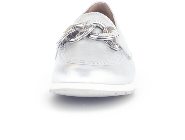 Gabor 62.415.80 Bea – Silver Slip-On Loafer front view