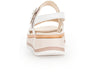 Gabor 62.744.60 Aviemore White leather Sandal, open-toe, Velcro strap, buckle detail, G-width fit, 6.5cm wedge heel back