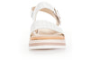 Gabor 62.744.60 Aviemore White leather Sandal, open-toe, Velcro strap, buckle detail, G-width fit, 6.5cm wedge heel front