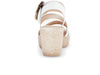 Gabor 64.770.20 Drama Latte, leather sandal, Velcro closure, O-ring buckle, 7.5cm covered wedge heel, back