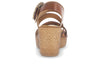 Gabor 64.770.24 Drama Cognac leather sandal, Velcro closure, O-ring buckle, 7.5cm wedge heel. back