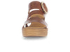 Gabor 64.770.24 Drama Cognac leather sandal, Velcro closure, O-ring buckle, 7.5cm wedge heel. front