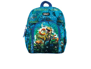 Ghuts Dino Wild Pre School Backpack 20 in Blue Multi front view