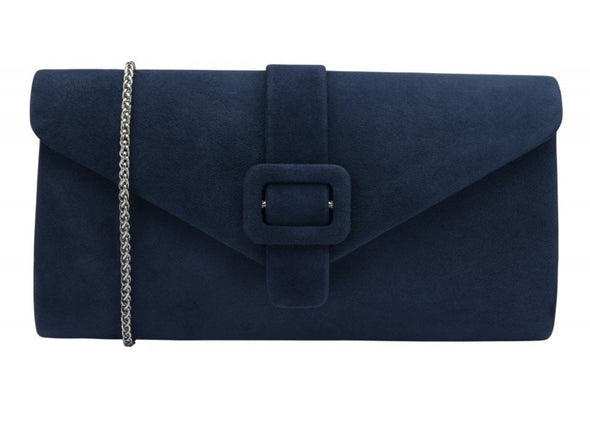 Lotus Aletta ULG085 – Navy Suede Clutch Bag front view