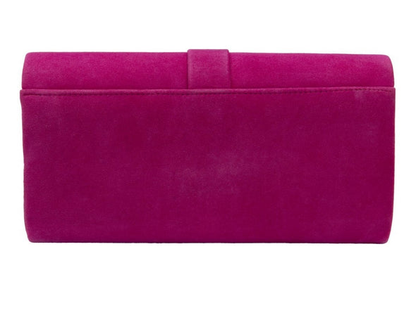 Lotus Aletta ULG085 – Bright Pink Suede Clutch Bag back view