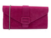 Lotus Aletta ULG085 – Bright Pink Suede Clutch Bag front view