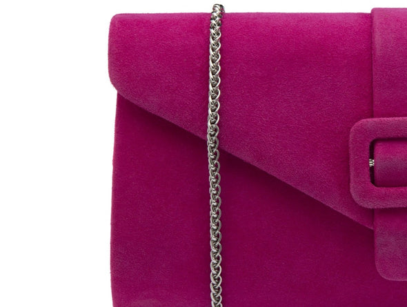 Lotus Aletta ULG085 – Bright Pink Suede Clutch Bag upper view