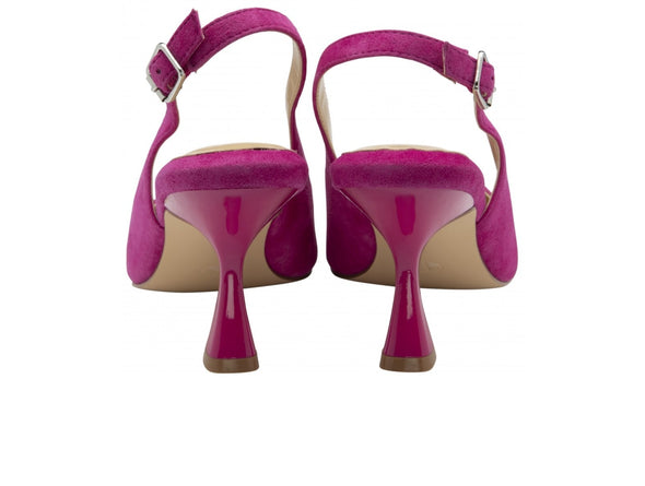 Lotus Delfina ULS459 Pink Suede Slingback Court Shoes back view