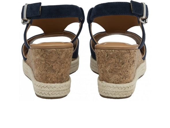 Lotus Delfina ULS459 Wedge Sandal – Navy Suede back view