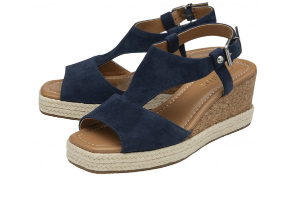 Lotus Delfina ULS459 Wedge Sandal – Navy Suede upper 1 view