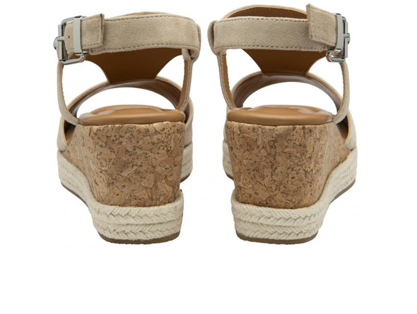 Lotus Delfina ULS459 Wedge Sandal – Nude Suede back view