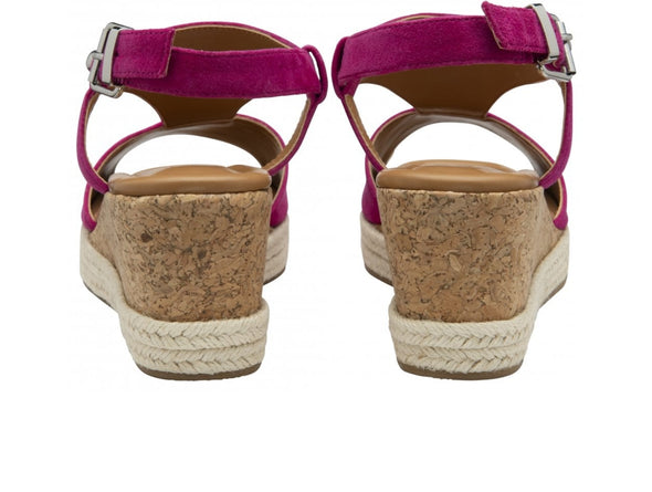 Lotus Delfina ULS459 Wedge Sandal – Pink Suede back view