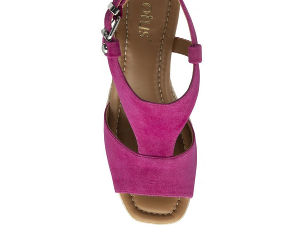 Lotus Delfina ULS459 Wedge Sandal – Pink Suede top view