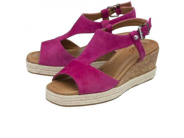 Lotus Delfina ULS459 Wedge Sandal – Pink Suede upper 1 view