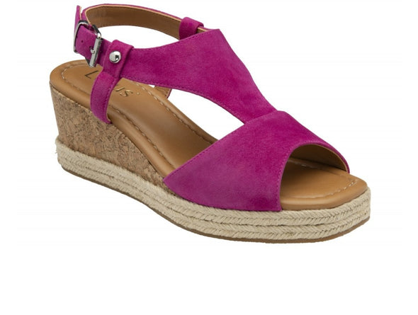 Lotus Delfina ULS459 Wedge Sandal – Pink Suede upper view