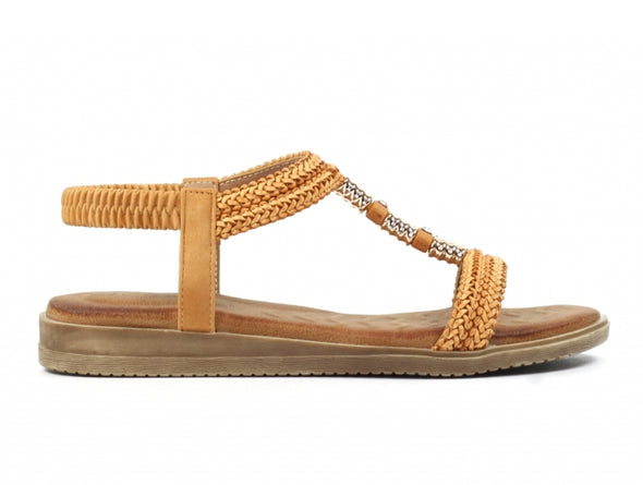 Lunar Portofino JLH502 Boho Glam Sandal in Camel outer view