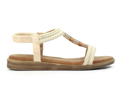 Lunar Portofino JLH502 Boho Glam Sandal in Ivory White outer view