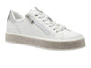 Marco Tozzi 2-23715-42 197 - White. Synthetic white laced casual shoe with side zip and diamante encrusted sole. upper 1 