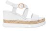 NeroGiardini E513550D – White Leather Wedge Sandal outer view