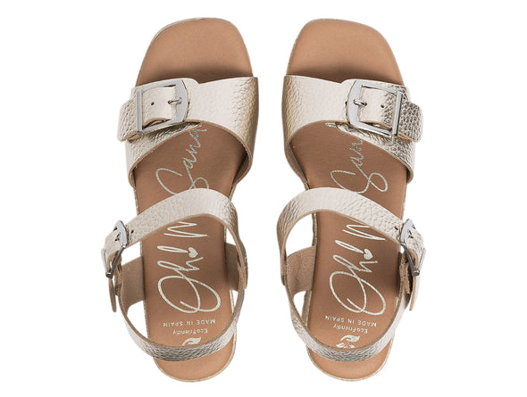 Oh My Sandals 5459 Minerva in Gold top view