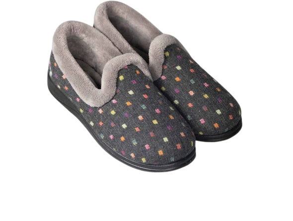 Padders Repose 4076 Woven Spot - Grey upper view