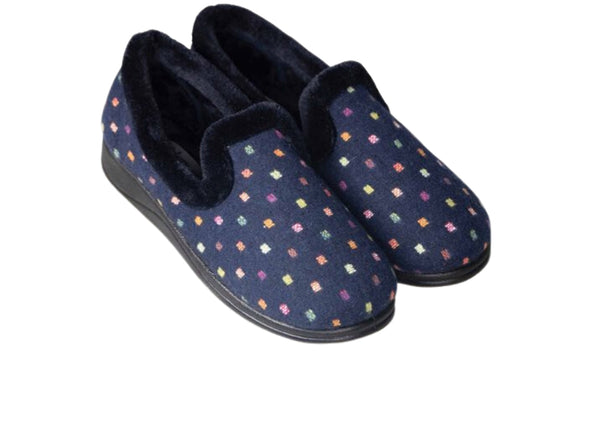 Padders Repose 4076 - Woven Spot Navy upper view