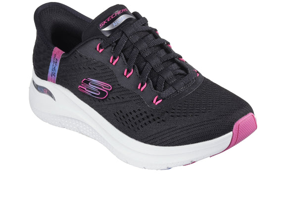 Skechers 150066 Slip-ins: Arch Fit 2.0 - Easy Chic - Black Hot Pink upper view