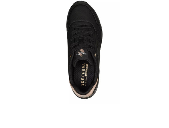 Skechers 155196 Street™ Uno Shimmer Away in Black Gold top view