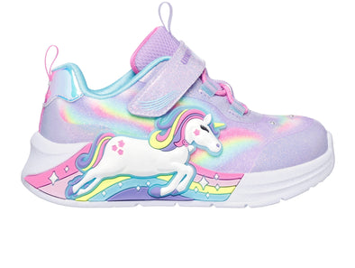 Skechers 302298 S-Lights Unicorn Chaser in Lavender Multi Outer view