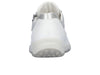 Waldläufer 961002-200-150 Teresa low, leather sneaker in White Silver with lace and zip close back view. 